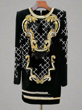 Mini Velvet Dress: Pearl & Bead Embellishments